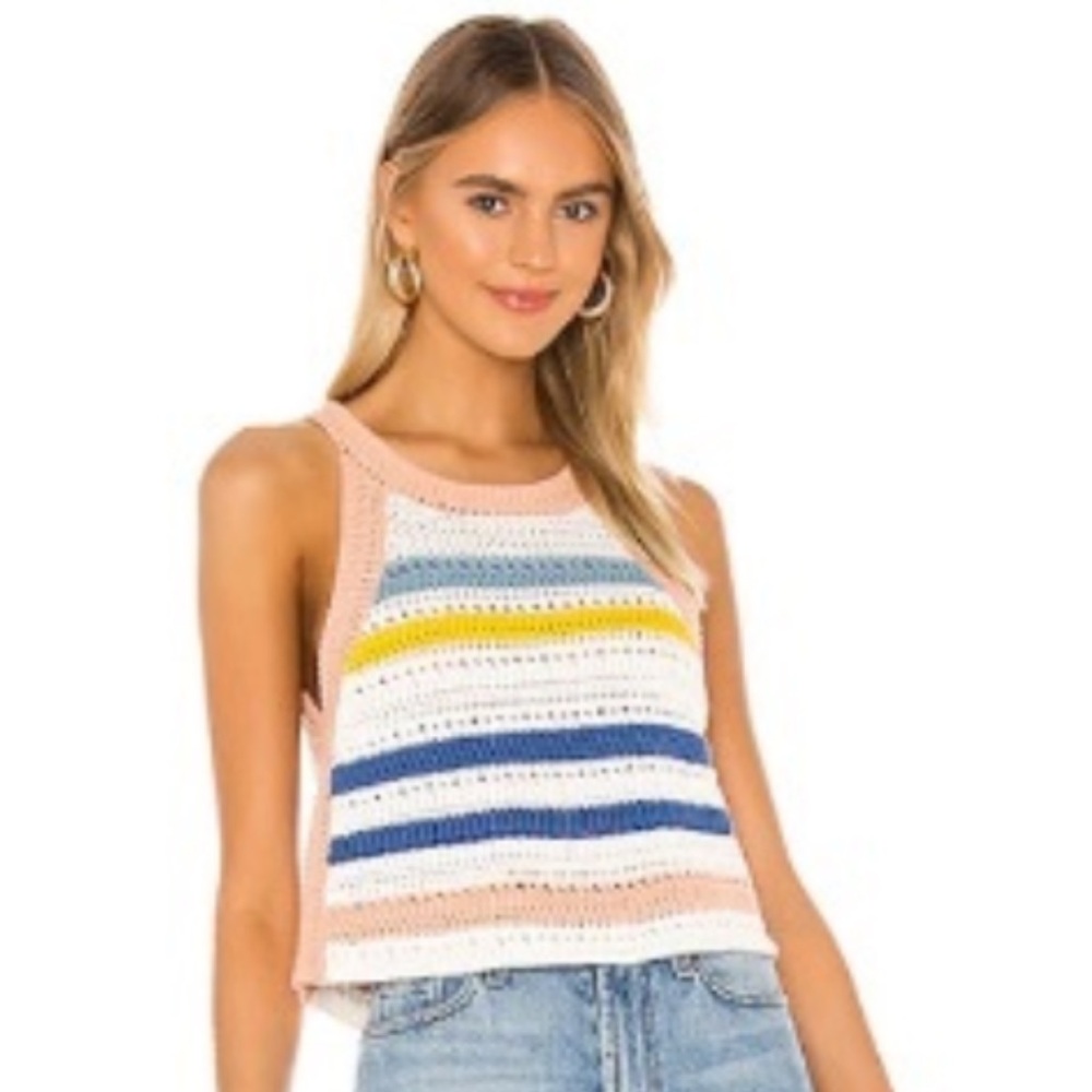 REVOLVE BCBGeneration Crochet Striped Multi Color Tank Top